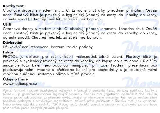 Příbalový leták - Pectol citronový drops s vit.C blistr 8ks
