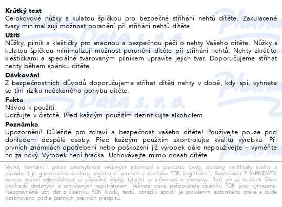 Příbalový leták - CANPOL BABIES Celokovové nůžky s kulatou špičkou
