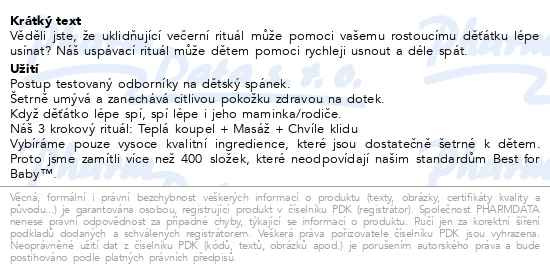 Příbalový leták - JOHNSONS Bedtime mycí gel pro dobré spaní 500 ml