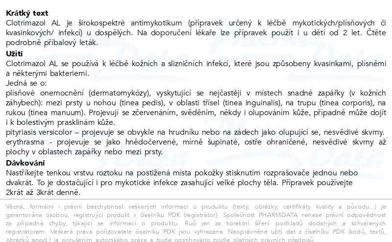 Příbalový leták - Clotrimazol AL 0.01g/ml drm.spr.sol.1x30ml