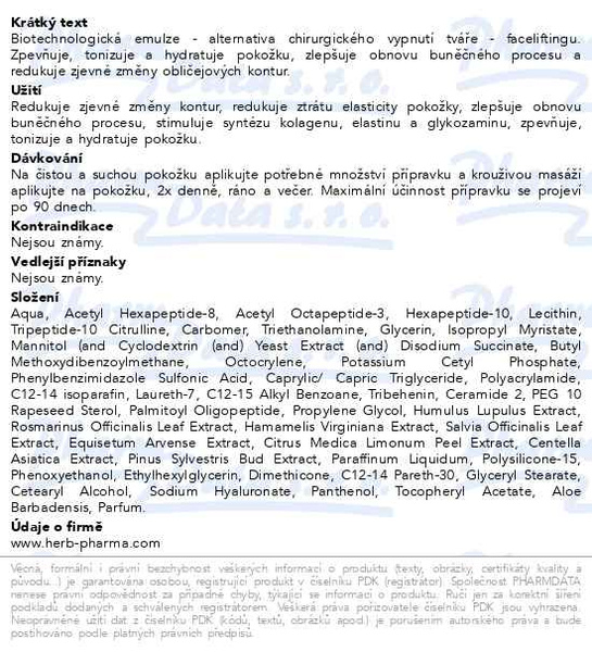 Příbalový leták - FC Liftoceutical 30ml