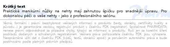 Příbalový leták - Nůžky nehtové zahnuté slabé SI-019Z