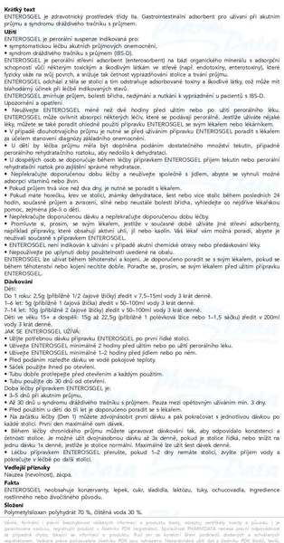 Příbalový leták - Enterosgel suspenze pro vnitřní použití tuba 225g