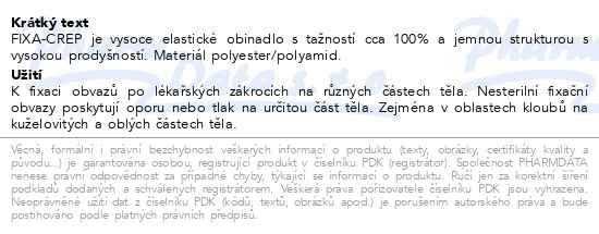 Příbalový leták - Batist Fixa-Crep obinadlo fixační 12cmx4m 1ks