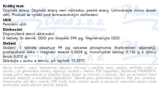 Příbalový leták - Calcarea phosphorica AKH tbl.60