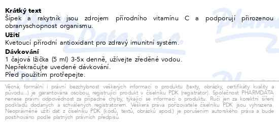 Příbalový leták - LEROS Sirup vitamín C imunita 250ml