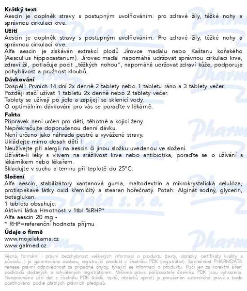 Příbalový leták - Aescin 20mg tbl.30 Moje lékárna