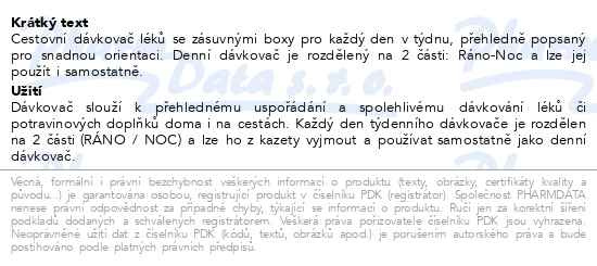 Příbalový leták - SimplyMed Dávkovač léků týdenní L018-Travel