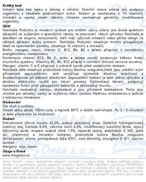 Příbalový leták - Nutrikaše probiotic s višněmi 180g (3x60g)