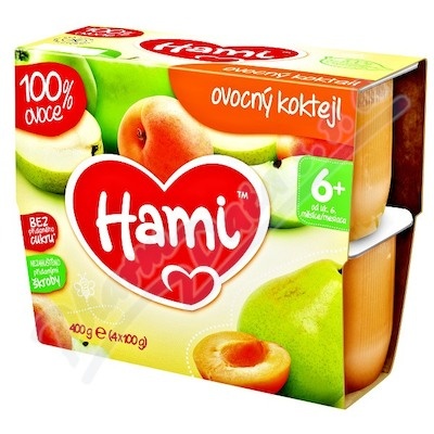 Hami 100% ov. ovocný koktejl 4x100g 6M