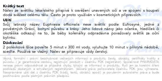 Příbalový leták - LEROS Světlík 50g