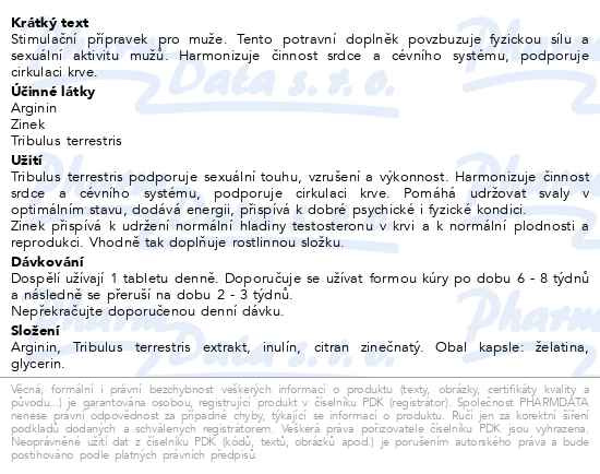 Příbalový leták - NATURVITA Tribulus + Arginin 90 kapslí