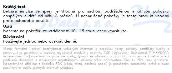 Příbalový leták - Belcura emulze ve spreji 125ml
