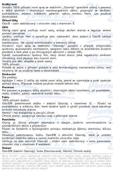 Příbalový leták - OTORIG nosní sprej 20ml