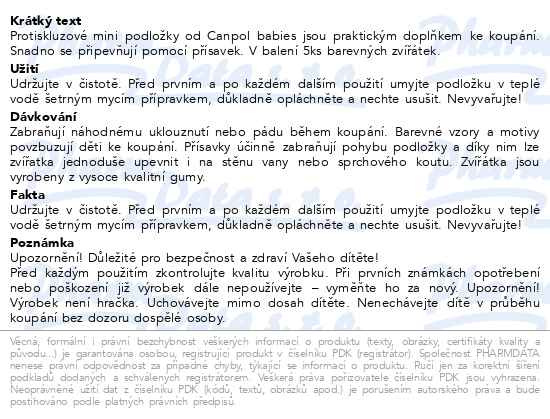 Příbalový leták - CANPOL BABIES Mini protiskluz.podložky do vany 5ks
