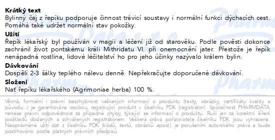 Příbalový leták - LEROS Řepík 20x1.5g