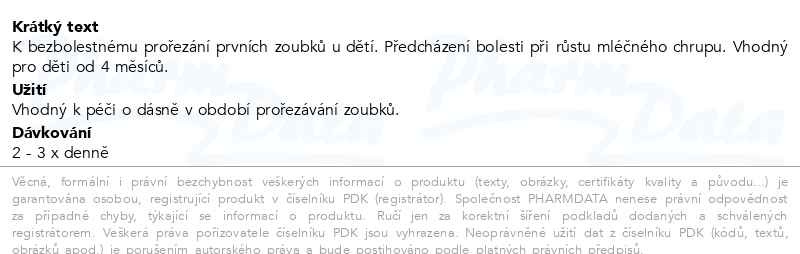 Příbalový leták - Viburgel gel na prořezávání zoubků 4m+ 10ml