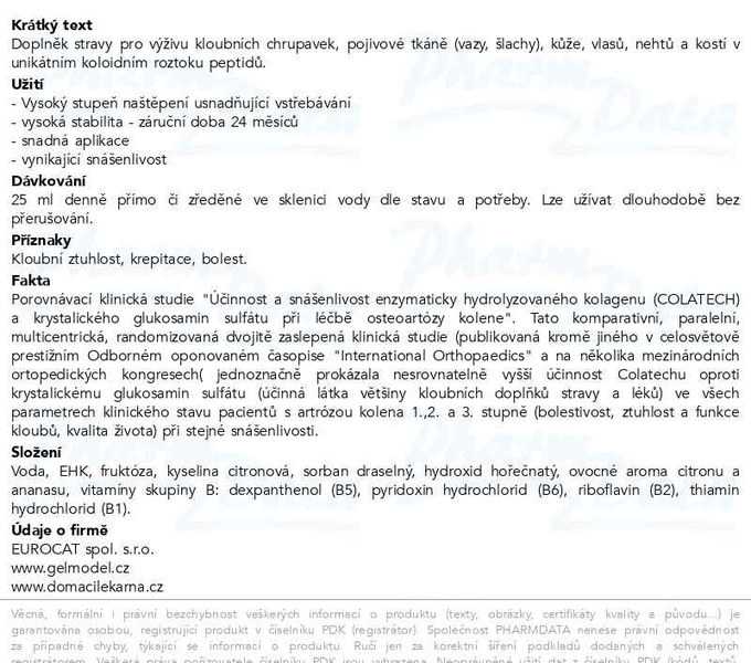 Příbalový leták - Gelmodel Premium 600ml