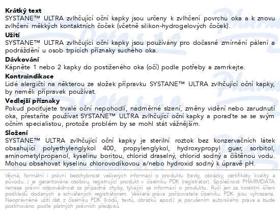 Příbalový leták - SYSTANE ULTRA zvlh.oční kapky bez konz. látek 10ml