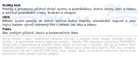 Příbalový leták - Isla Junior 20 pastilek