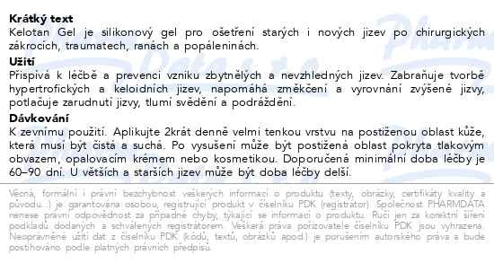 Příbalový leták - Kelotan Gel 15 g