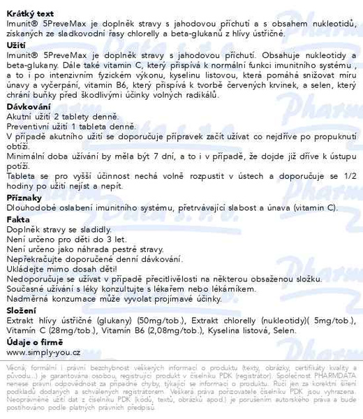 Příbalový leták - 5PreveMax Imunit nukleotidy+betaglukan tbl.30