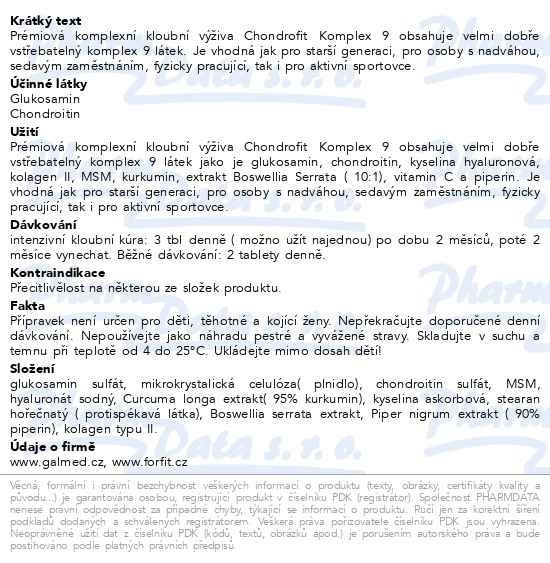 Příbalový leták - Chondrofit Komplex 9 tbl.180