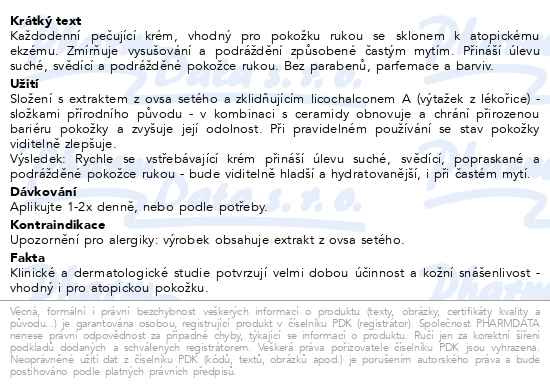 Příbalový leták - EUCERIN AtopiControl krém na ruce 75ml