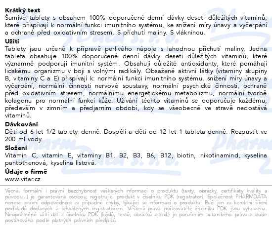 Příbalový leták - Revital Multi malina tbl.eff.20