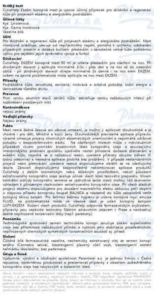 Příbalový leták - CutisHelp EKZÉM konopná mast noční 100ml
