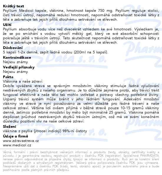 Příbalový leták - Psyllium cps.250 TOPNATUR
