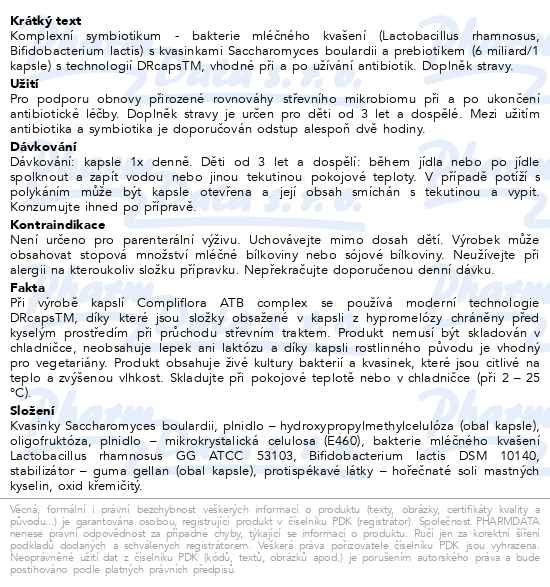 Příbalový leták - Compliflora ATB complex cps.10
