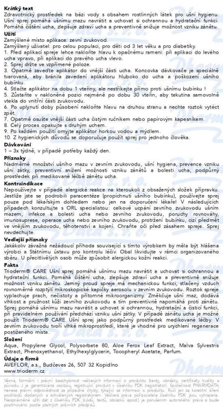 Příbalový leták - Trioderm Care Ušní sprej 50ml