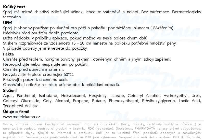 Příbalový leták - Panthenol 10% spray 150ml Moje lékárna