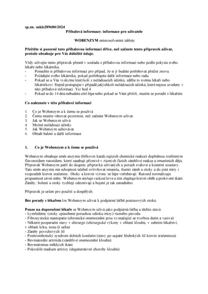 Příbalový leták (SUKL) - Wobenzym 800 enterosolventních tablet