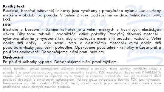 Příbalový leták - CANPOL BABIES Multifunkční kalhotky po porodu 2ks S/M