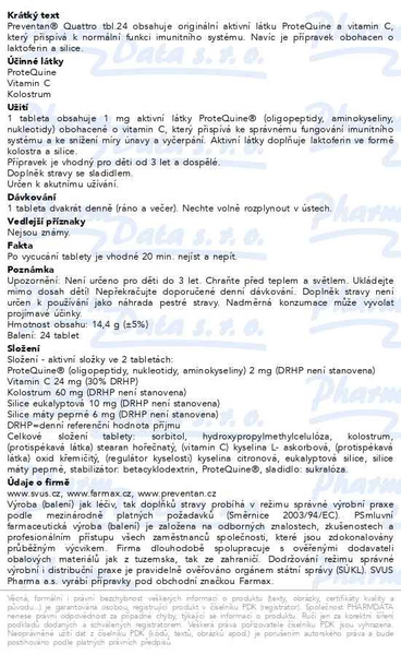 Příbalový leták - Preventan Quattro tbl.24
