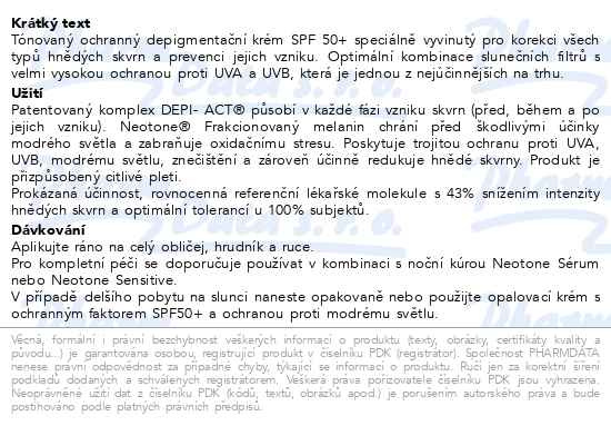 Příbalový leták - ISISPHARMA Neotone Radiance Light tinted 30ml