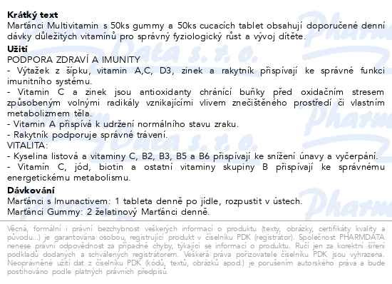 Příbalový leták - Marťánci Multivitamin gummies 50+tbl.50 Promo 2024