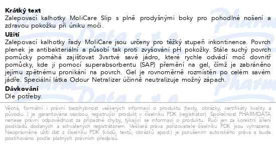 Příbalový leták - MoliCare® Slip 6 kapek L