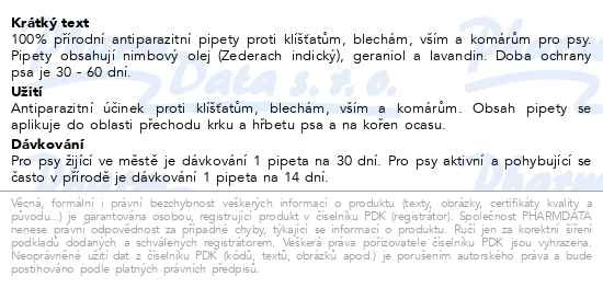 Příbalový leták - Menforsan Antiparazitní pipety pro psy 2x1.5ml