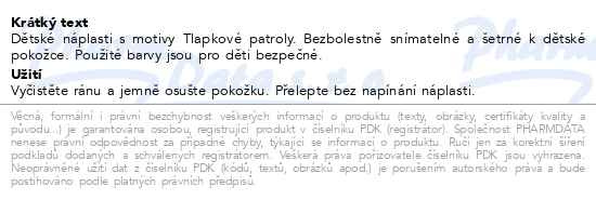 Příbalový leták - Hansaplast Tlapková patrola náplast 20ks