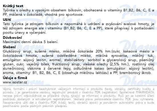 Příbalový leták - ISOSTAR High Protein 25 tyčinka oříšek 35g