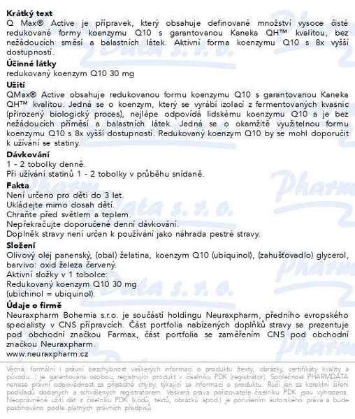 Příbalový leták - Q Max Active tob.60