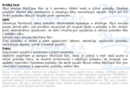 Příbalový leták - MoliCare Skin Mycí emulze 500ml (Menalind)
