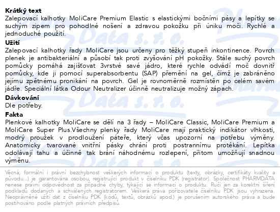 Příbalový leták - MoliCare Elastic 6 kapek vel. M