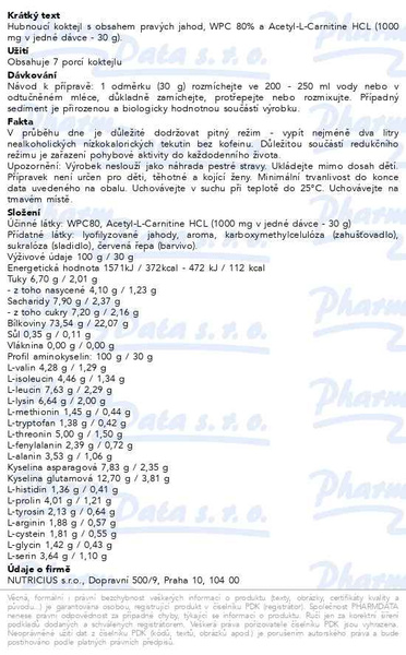 Příbalový leták - NutriSlim vanilka-jahoda 210g