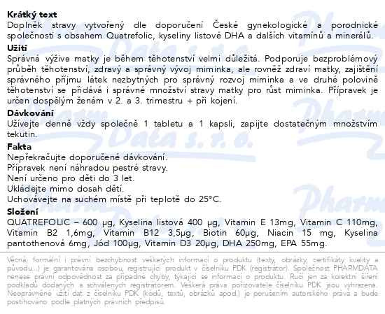 Příbalový leták - Chytré miminko superfolin 2 MAMA tbl.60+cps.60