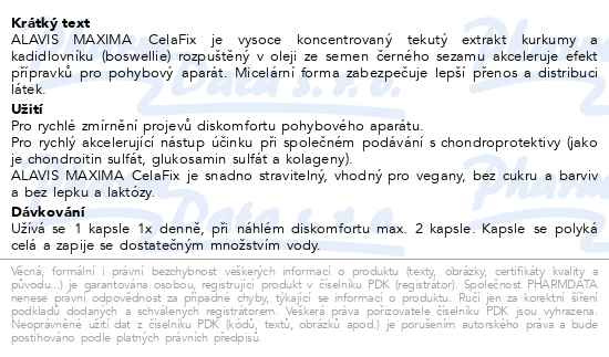 Příbalový leták - ALAVIS MAXIMA CelaFix cps.30