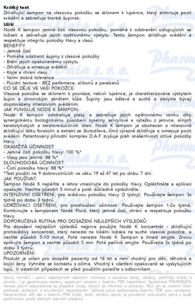 Příbalový leták - BIODERMA Nodé K šampon 150ml